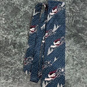 Festive Blue Dog Ski Tie